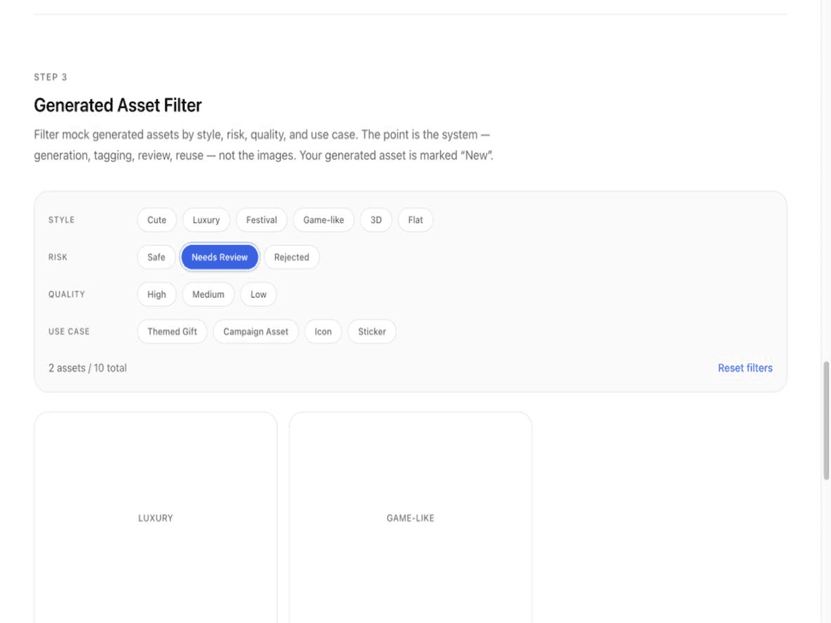 Generated Asset Evaluation & Reuse System — preview
